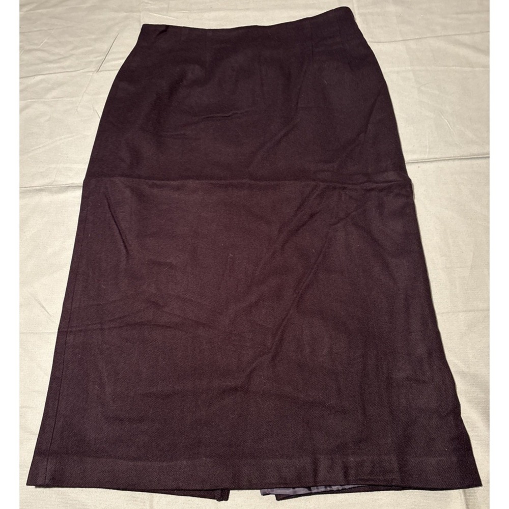 J.G. Hook Womens Plum 100% Wool Midi Pencil Skirt Lined Size 16 NWT 23-0390-7